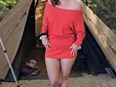 Solo eurobabe masturbating outdoors