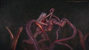 B050 The hero captured by a succubus. Succubus, tentacles, shrinking into her vagina.