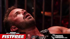 FISTING INFERNO - Harnessed &amp; Hole-Stretched - Hunk Jax's Monster Cock Plus Massive Fist