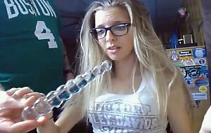 Blonde Amateur Sucks and Strokes Cock
