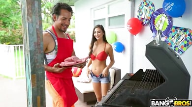 Gianna Dior tempts the grill master at a backyard party with hot oral and deep penetration