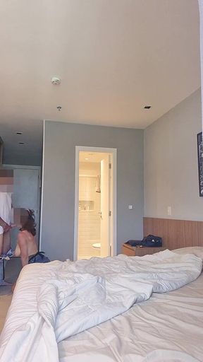 While My Husband Grills Outside, I Suck and Get Pounded by His Friend in the Room