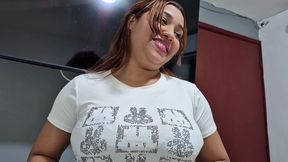 Keilimar showing her tits to the neighbor, but in the end, I fuck Keilimar. American