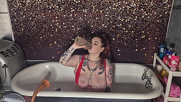 Bambi does some messy throat training!
