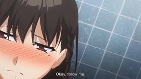 Girl with Ahegao Face Loves to do Netorare in Public Bathroom | Anime Hentai 1080p