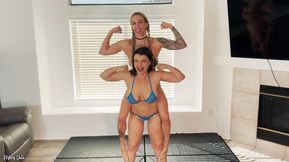 Muscle Girls Topless Lift & Carry: Mars Solo and Nadia White