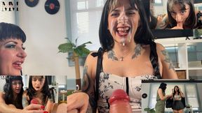 Step-Mom-In-Law Helps Mia Give You Her First BJ! Mia Hope Is Grossed Out By Cocks In Her Mouth, So Her Step-Mom Nyxon Helps Her Step-Son-In-Law By Teaching Her To Give Head-POV Blowjob, Facial, Gagging, Taboo, Squirting Dildo 1080p