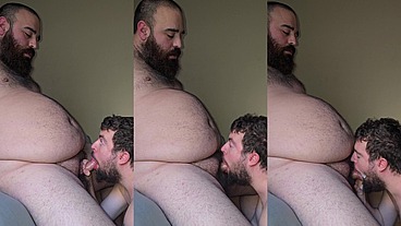 Hairy bear cums in my mouth