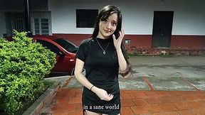 A Spanish brunette fell for a pick-up artist on the way home.