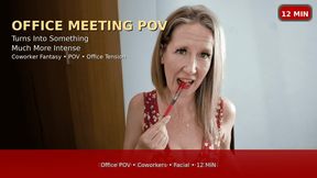 Office Meeting POV Turns Into Something Much More Intense Facial And Swallow