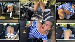 Upskirt and Asshole Tease - Maid Without Panties Stuck in Ford 4K - Ass Worship - Ass Eating - White Socks - Patent Leather Shoes - Voyeurism - Pussy Worship - Pussy Tease - Buttcrack - Big Ass - Embarrassed Naked Girl