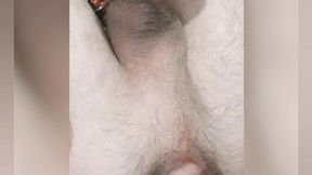 so hot twink enjoys a big anal ball and cums from a strap-on. his anal spits natural lube