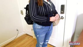 Big Titted Tattoed Brunette MILF Celeste Sloppy Rimjob Passionate Pounding!