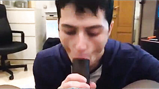 Black Manstick Throated by White Brazilian Man