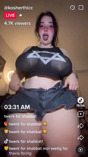 Thick Jewish paws twerk live on cam