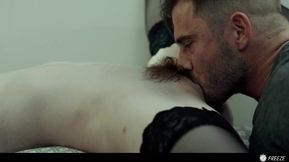 The Button Stops The Time - Nathan Undresses Hazel Moore, Fucks Her And Cums On Her Hairy Pussy