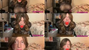 Stripper's Ball Gagged Facial