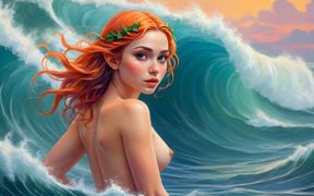 31 Nude Images of 18-year-old Elf Girl in the Waves - 4