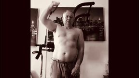 Fit Old Man Masturbating After Workout