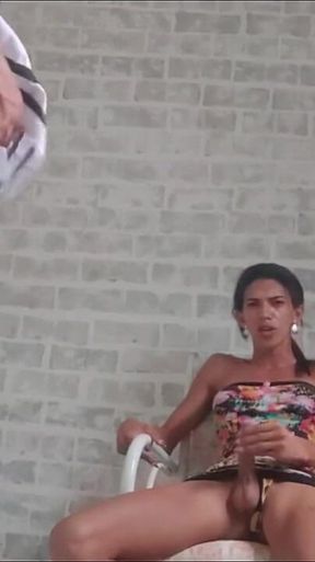 Daniela Santos and Sabrina Prezotte, a Transvestite, Making Out