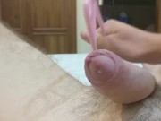 Handsfree prostate milking - oozing precum and a huge flow of cum