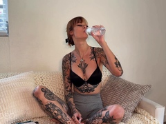 Tattooed Girl Cancels Party to Make Herself Cum Multiple