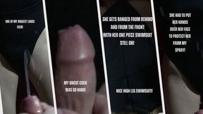 My Biggest Load Ever! Sprays from Legs to Face While She Wears TYR Black One Piece Swimsuit