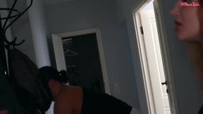 Oksana Katysheva and her busty friend get down and dirty with a lucky pizza delivery boy