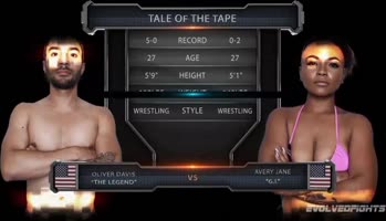 Avery Jane's Win: Mixed Wrestling Sex Fight with Oliver Davis