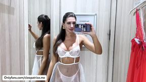 Horny&#x1F975; Cleo Patrice's Sultry Try-On Session of See-Through Lingerie & Clothes