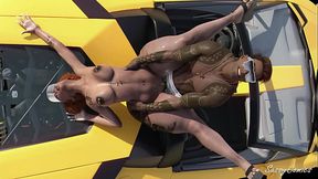 Ghetto Girl with Thick Thick Rides Top Don BBC In Yellow Lamborghini - SassyComics