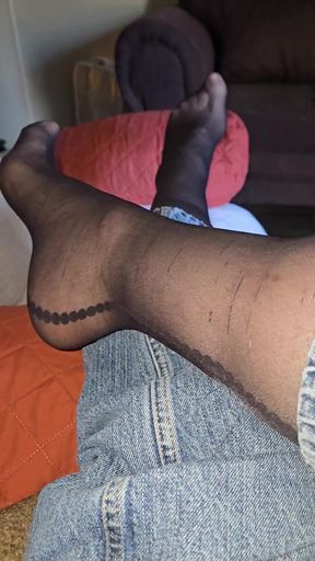 Louise Nylontease Seamed Pantyhose In Jeans