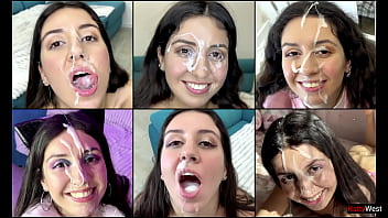 Cum on face compilation, cum in mouth, cum swallowing, a lot of cum on face