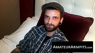 Big dicked hairy dude loves jerking off his rock hard prick