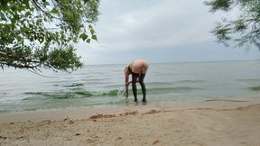 Baby Posing with Beautiful Nature and Surprise in the Ass