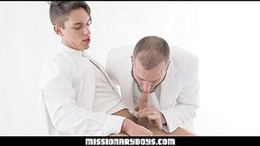 MormonBoyz - Handsome Missionary Boy Cums In A Priest’s Mouth