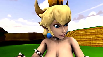 Bowsette plays rough with Mario and Luigi