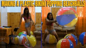 Making a plastìc bikini popping beachballs