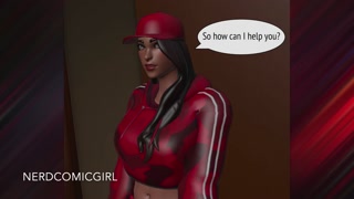 Busty SalesWoman works with Vibrating Anal Beads in her Ass (Public Masturbation) SOUND