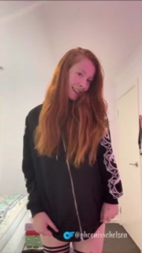 Busty teen stripping surprise