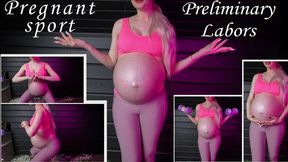 Pregnant sport coach and labors on the last weeks