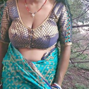 Indian Village bhabhi in forest