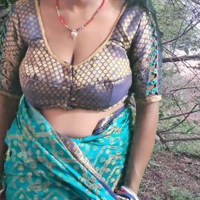 Indian Village bhabhi in forest