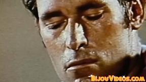 ”Vintage muscle gays deepthroat sucking & ass pumping raw”