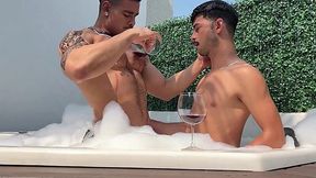 Muscly Brazilian Hunk Fucks His Handsome Submissive Friend In Outdoor Jacuzzi