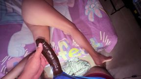 Mexican Girl Fucked with a Huge Black Cock Dildo