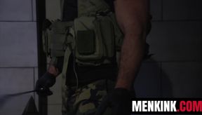 Jaxton Wheeler interrogates marine Jack Hunter by ripping his hole
