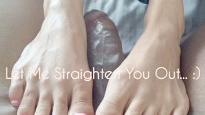 Pink Toes Footjob: Let Me Straighten You Out