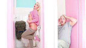 Czech beauty Lovita Fate takes it all in a public toilet