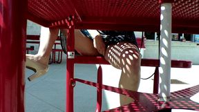 upskirt public restaurant
